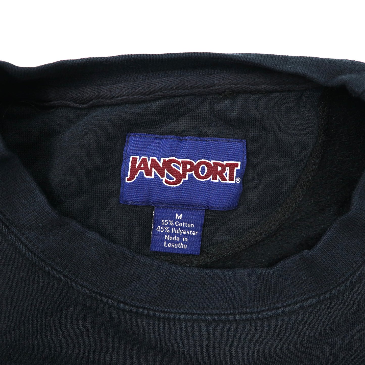 JANSPORT カレッジプリントスウェット M ブラック コットン 裏起毛 Wofford College