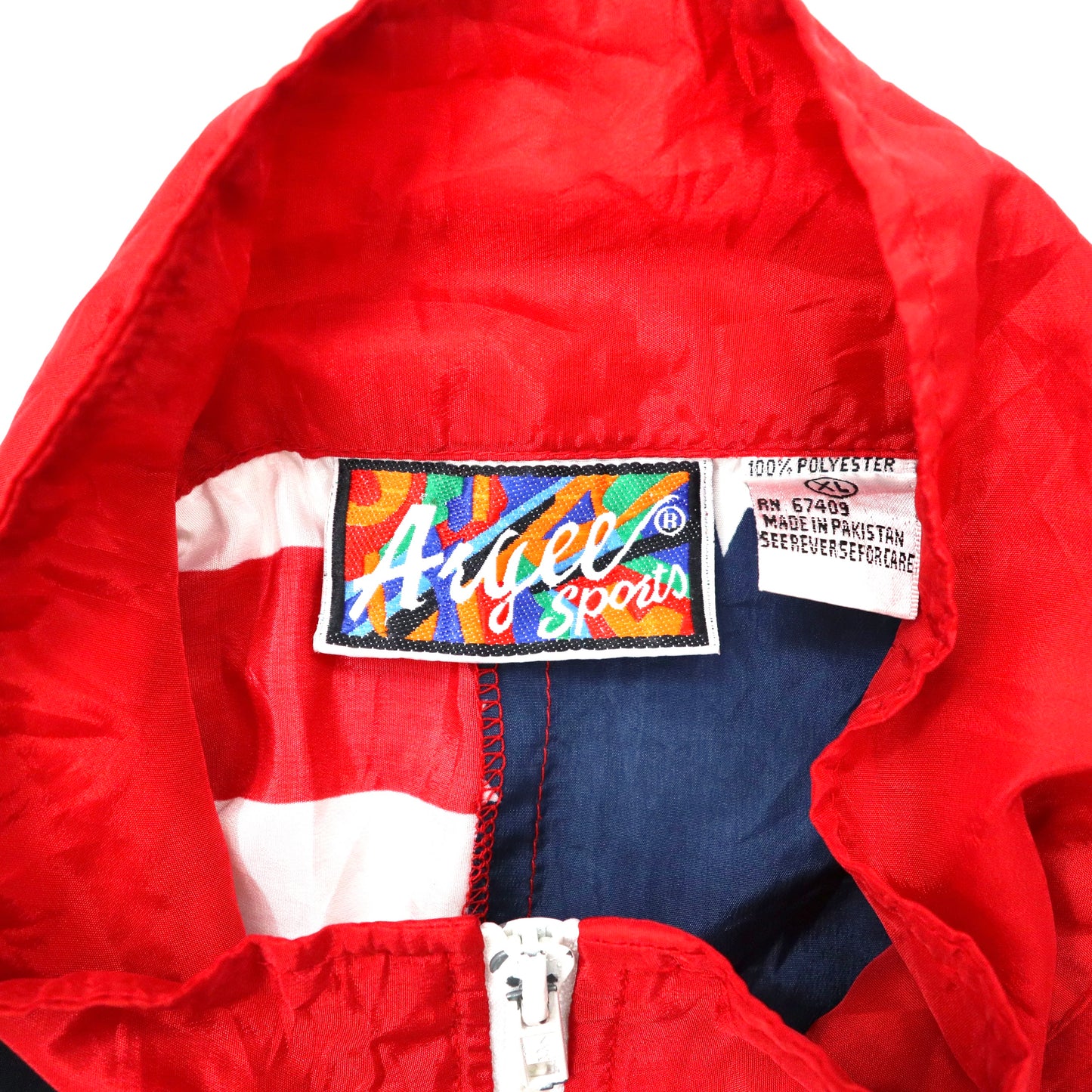 ARGEE SPORTS 総柄ナイロンジャケット XL マルチカラー 星条旗 90年代