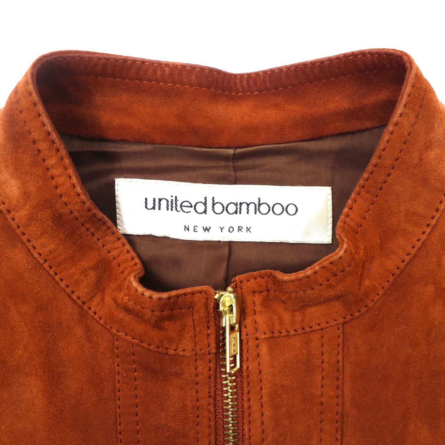United Bamboo Suede Riders Jacket 4 Brown Lamb Leather – 日本然リトテ