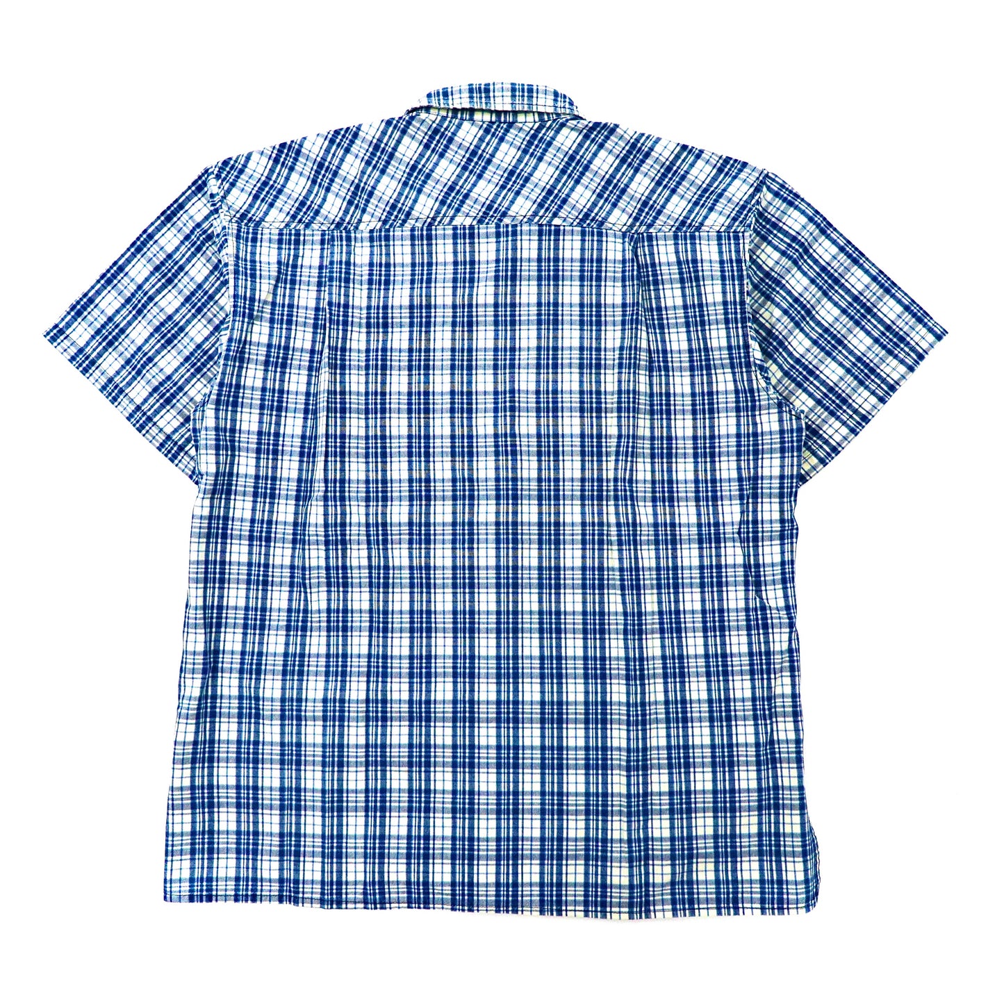 C.P.COMPANY 半袖オープンカラーシャツ 170 ブルー チェック コットン 日本製