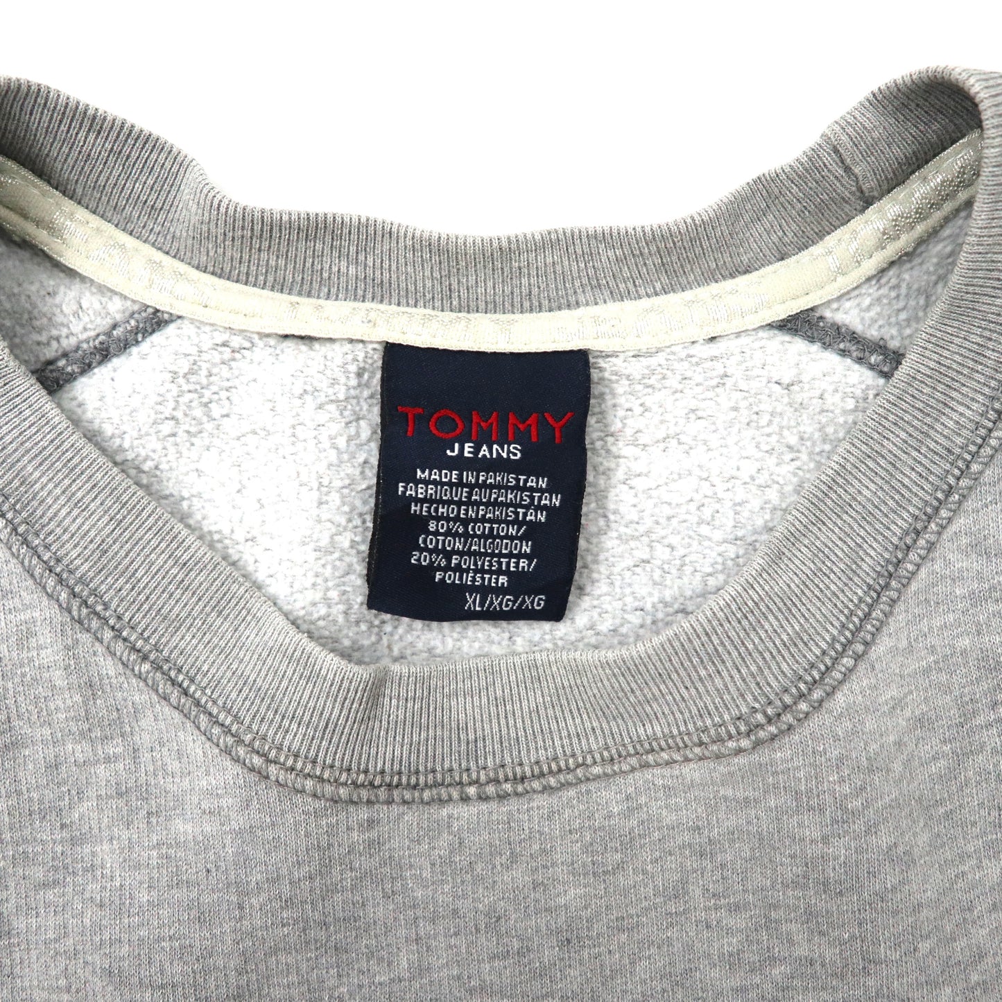 TOMMY JEANS ロゴプリントスウェット XL グレー コットン ビッグサイズ 90年代 パキスタン製