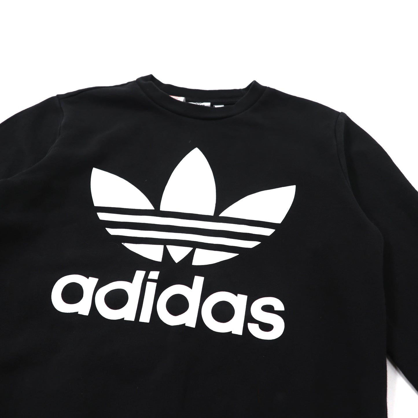 adidas originals クルーネックスウェット 158 ブラック コットン トレフォイルロゴ