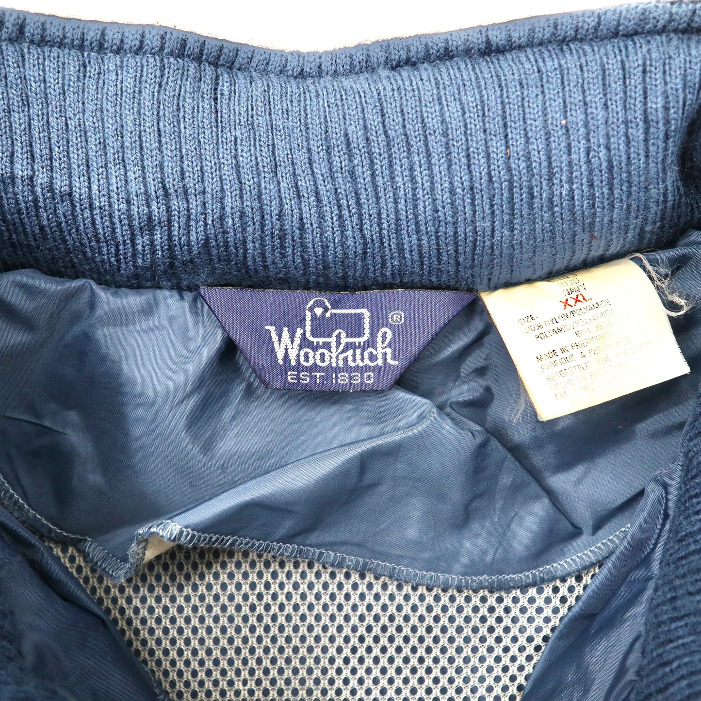 Woolrich ビッグサイズ ナイロンジャケット XXL ネイビー フード収納式 90年代