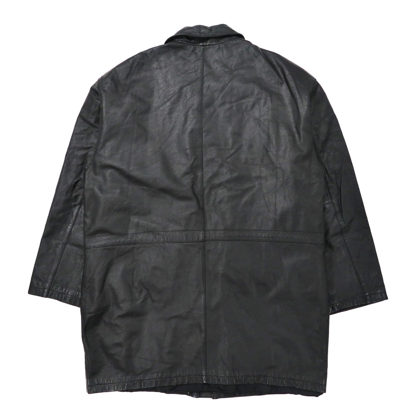 ON THE WORLD INC. Leather car COAT LL Black Quilting Liner Draw