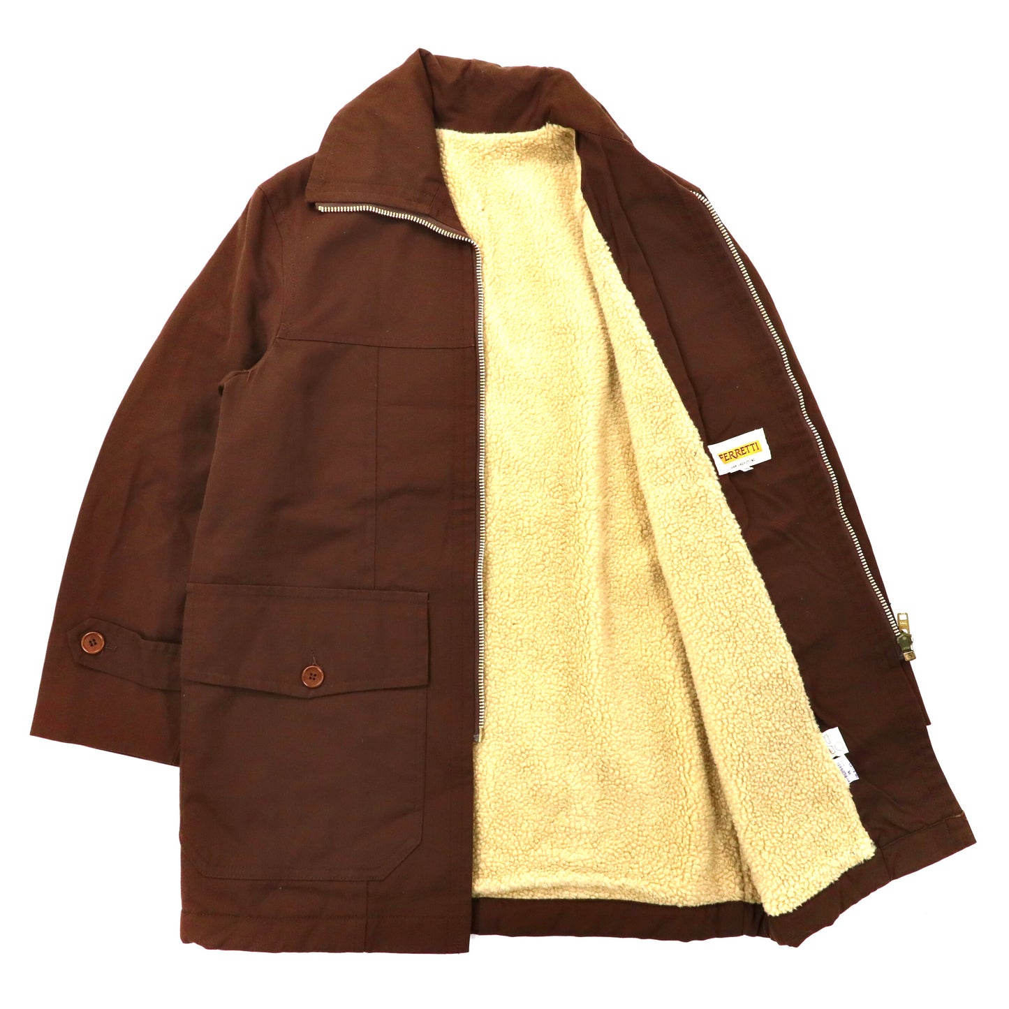 FERRETTI ( VAN -JAC- ) ボアライニングジャケット M ブラウン ポリエステル 70年代 日本製