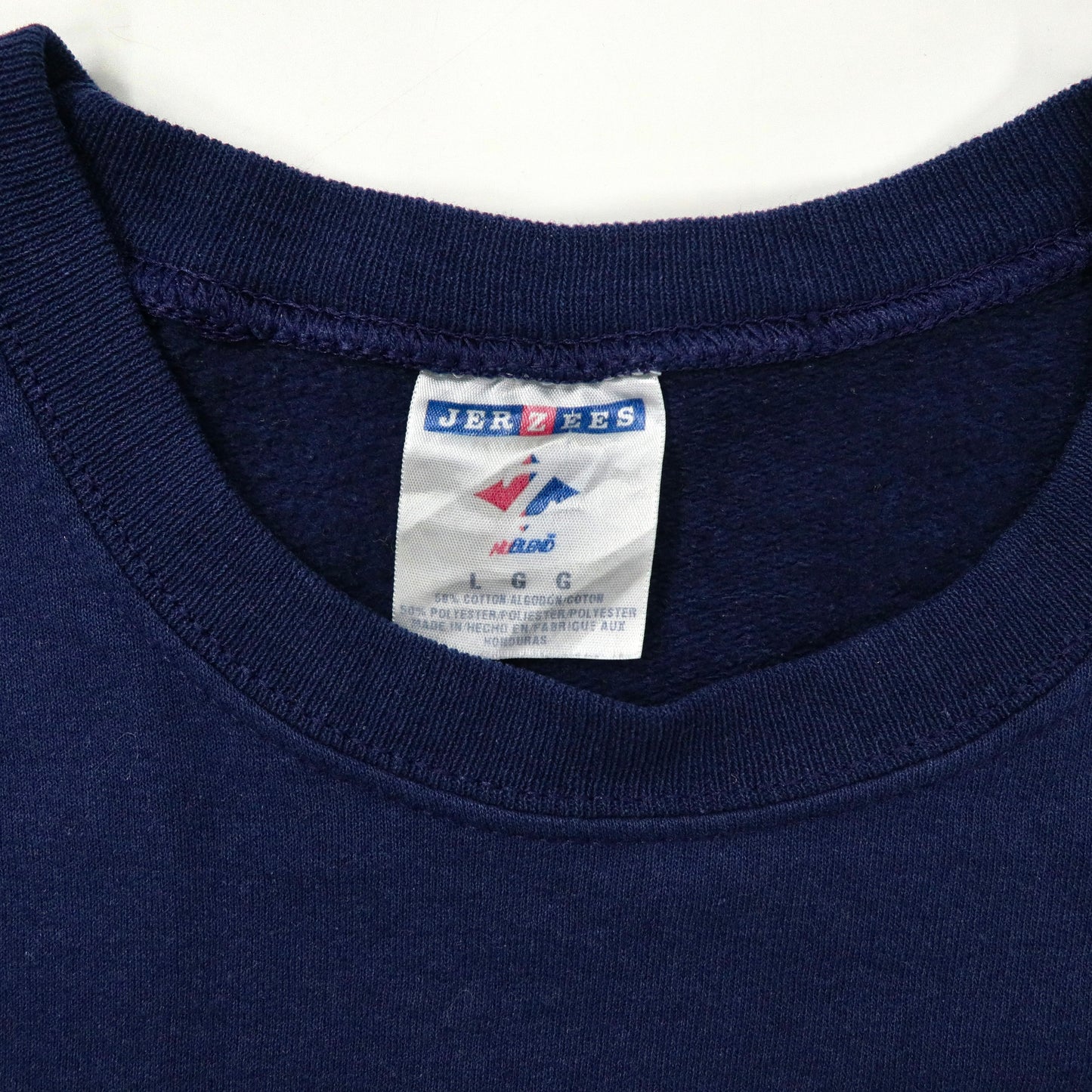 Jerzees Print Sweatshirt L Navy 90s Cotton Brushed Lining Montauk ...