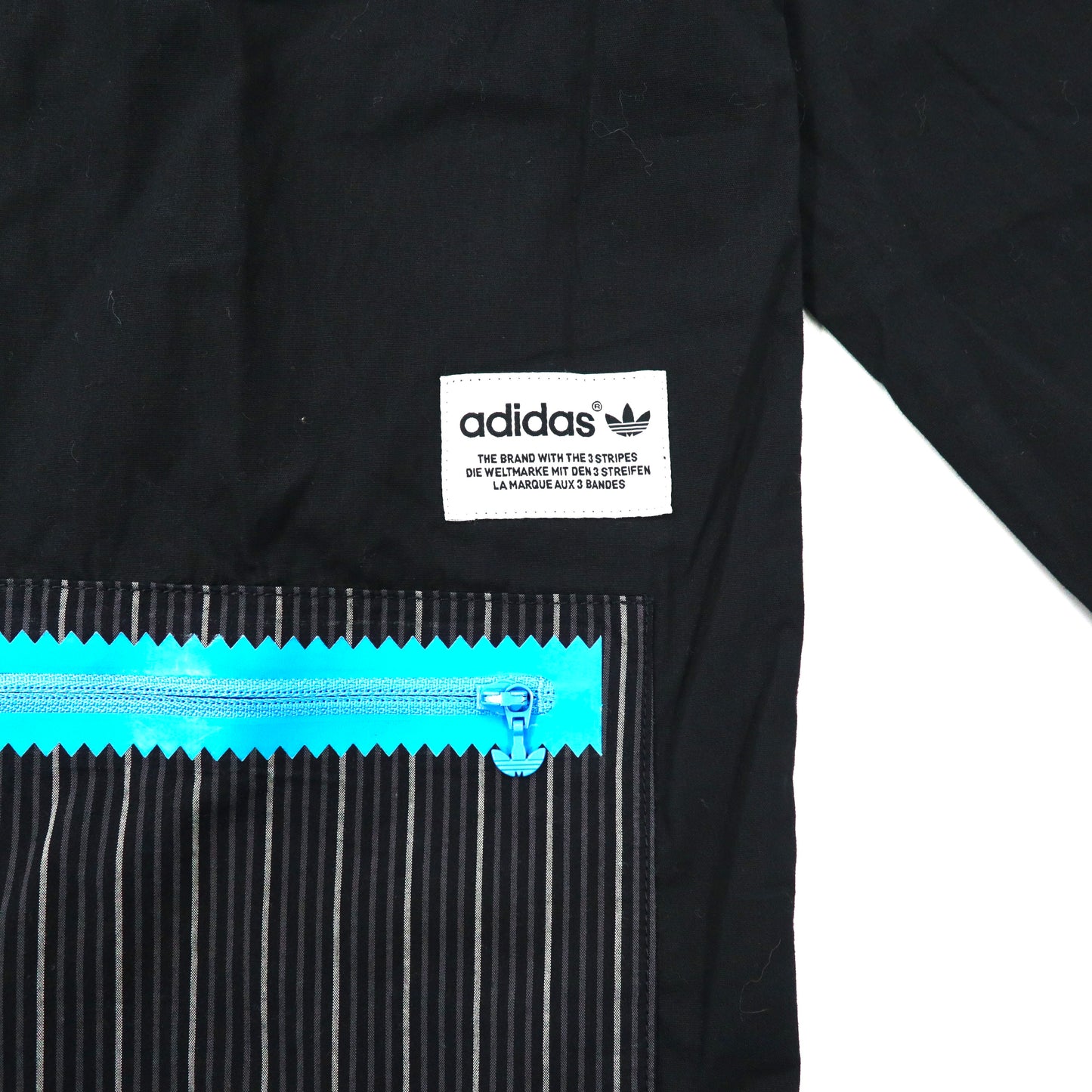 adidas originals 切り替えデザインシャツ L ブラック コットン P63110