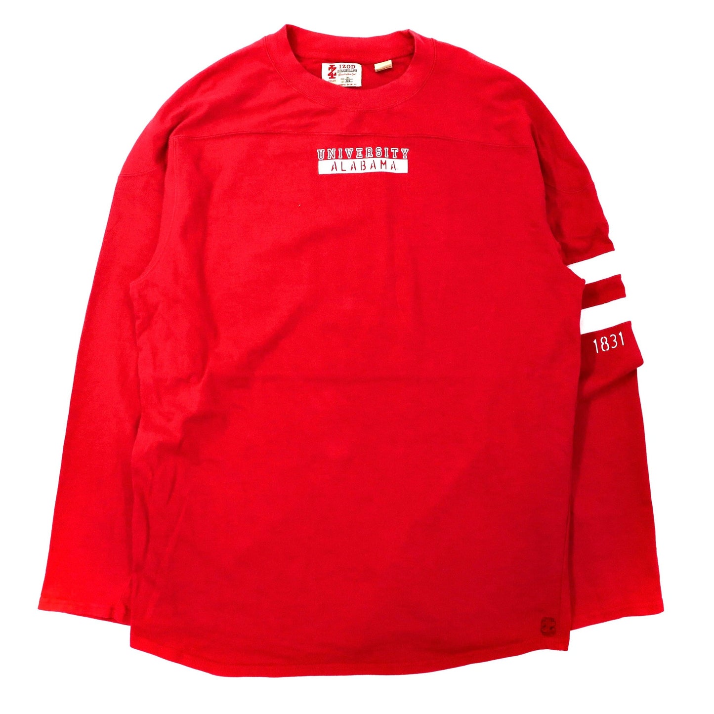 IZOD ビッグサイズ ロングスリーブTシャツ 3XL レッド カレッジプリント ALABAMA UNIVERSITY-VINTAGE-古着