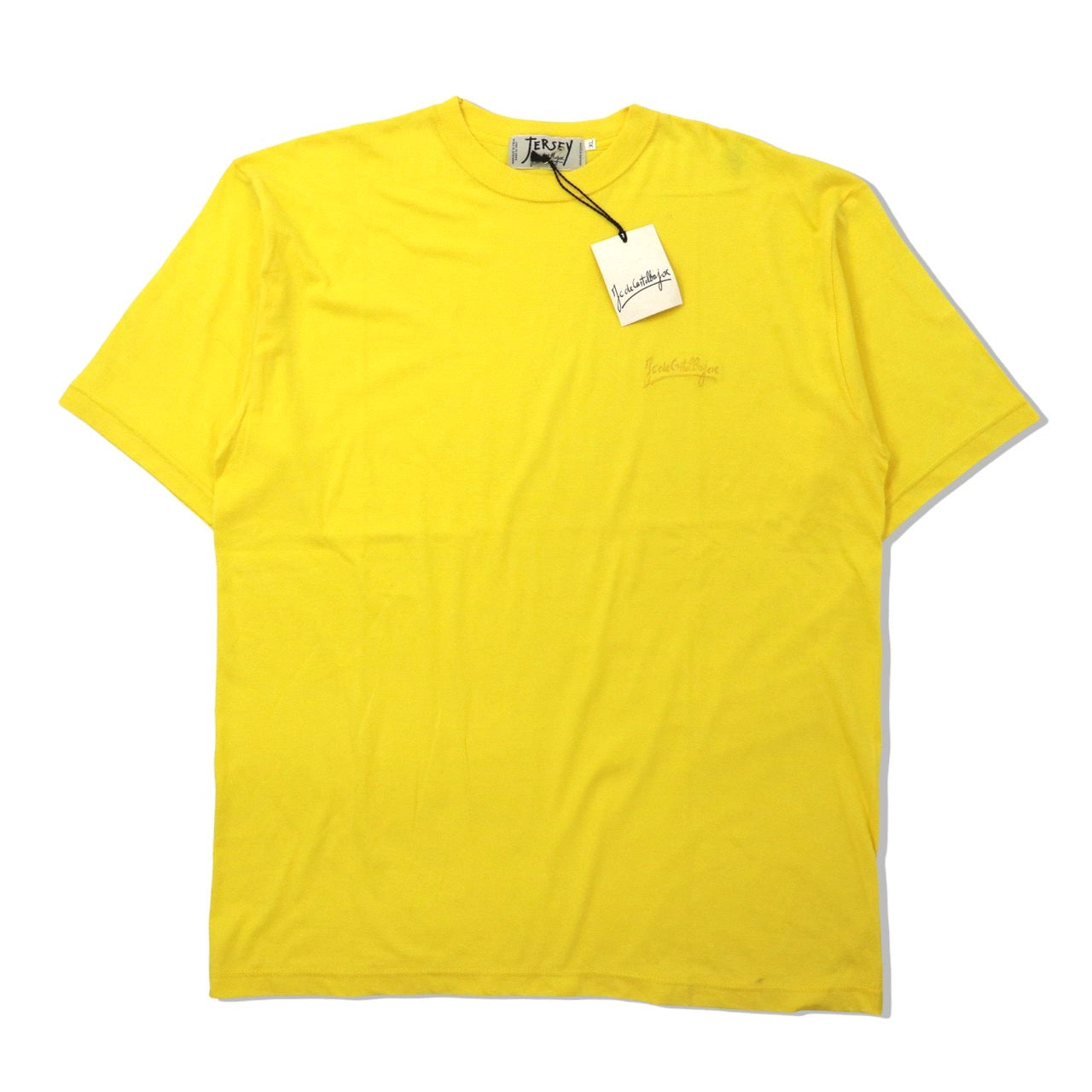 JC de Castelbajac ビッグサイズTシャツ XL イエロー コットン ロゴ刺繍 イタリア製 未使用品-Castelbajac-古着
