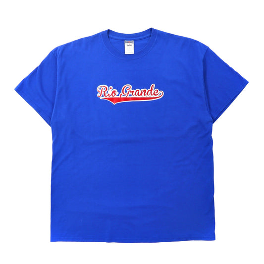 JERZEES Tシャツ 2XL ブルー コットン ビッグサイズ Rio Grande プリント-VINTAGE-古着