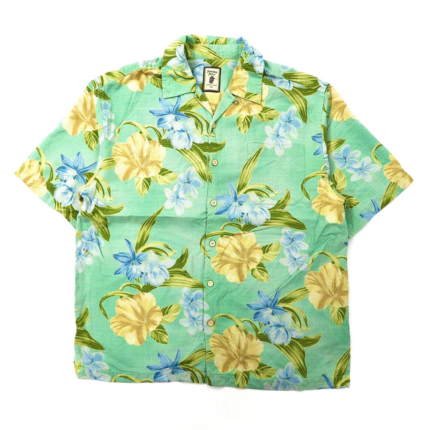 Jamaica Jaxx アロハシャツ M グリーン シルク 花柄 – 日本然リトテ