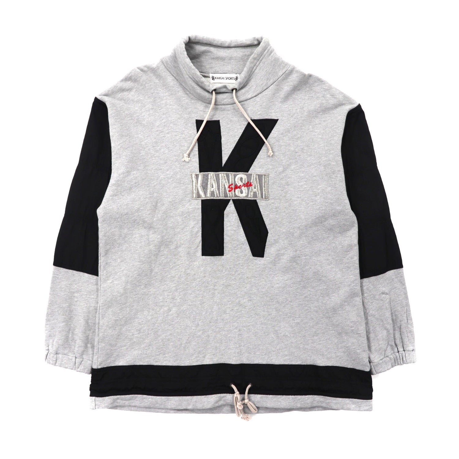 KANSAI SPORTS SWEATSHIRT L Gray Cotton Logo Embroidery 80s – 日本