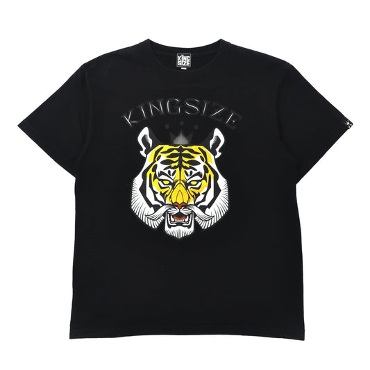 KING SIZE Tシャツ L ブラック ロゴプリント タイガープリント-KINGSIZE-古着