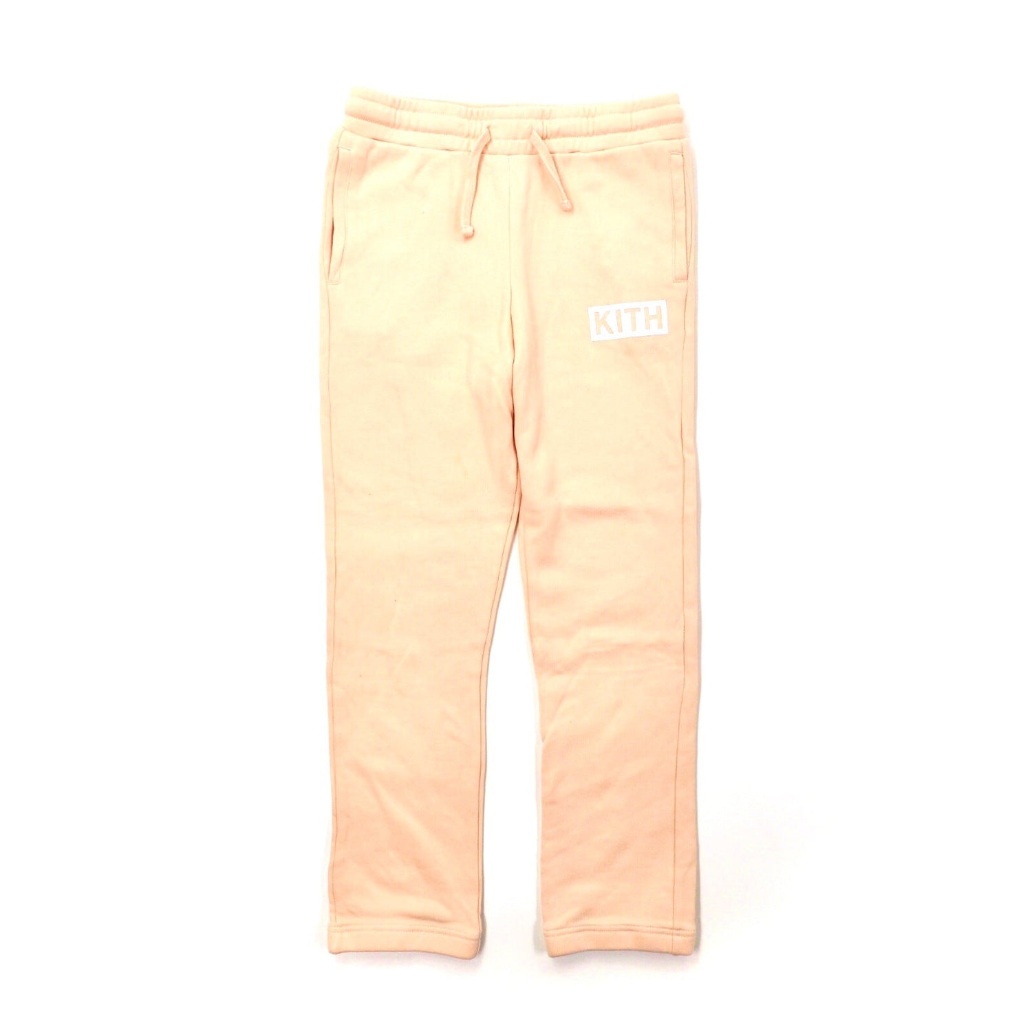 Kith sweat pants 10/11 beige cotton box logo back hair