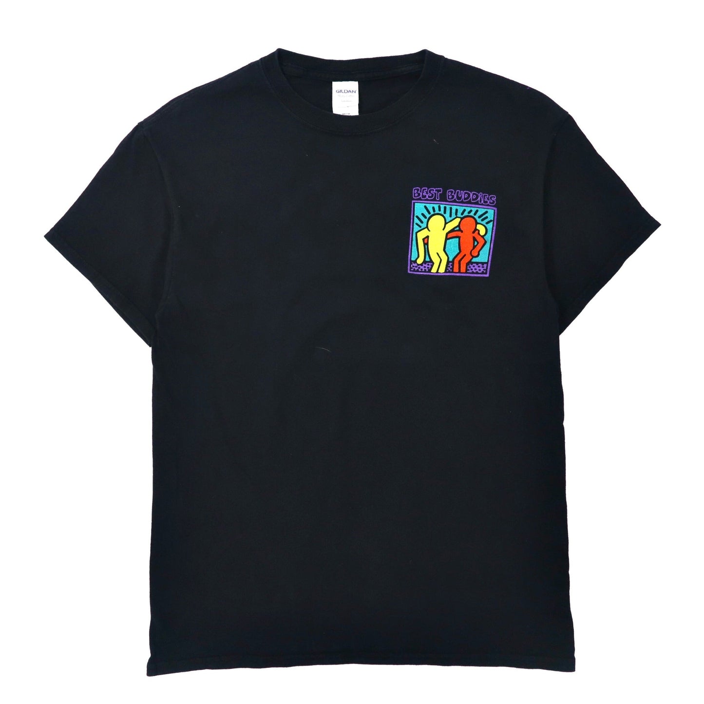 Keith Haring プリントTシャツ M ブラック GILDANボディ バックプリント 00年代-VINTAGE-古着