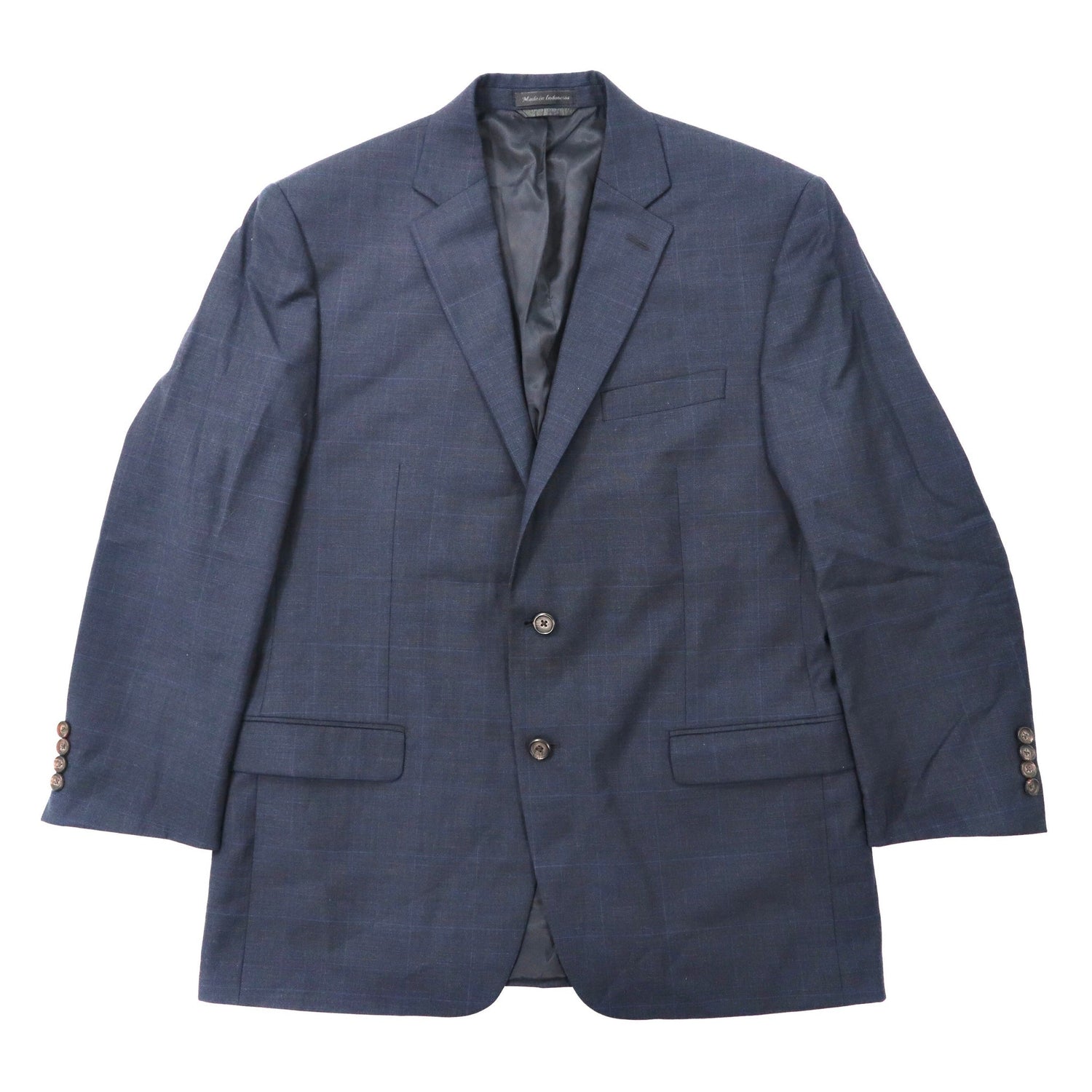 Lauren Ralph Lauren 2b tailored jacket 42 Navy CHECKED Wool – 日本