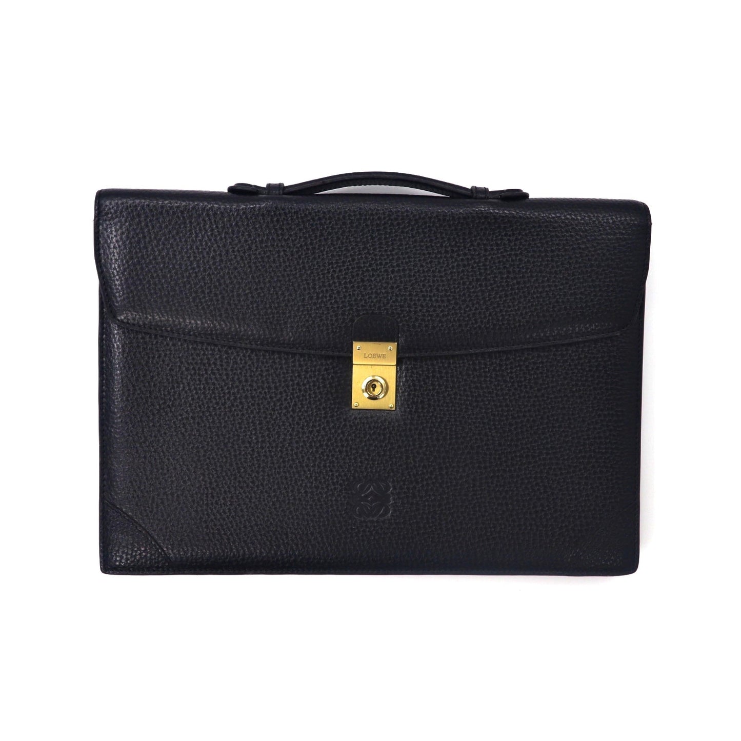 Loewe Business Bag Brief Case Anagram Black Leather – 日本然リトテ