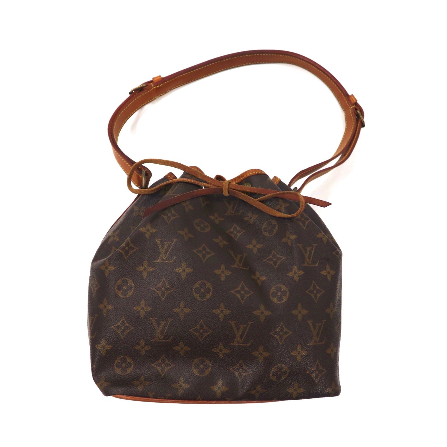 LOUIS VUITTON 巾着ショルダーバッグ M42226 プチノエ モノグラム ブラウン-LOUIS VUITTON-古着