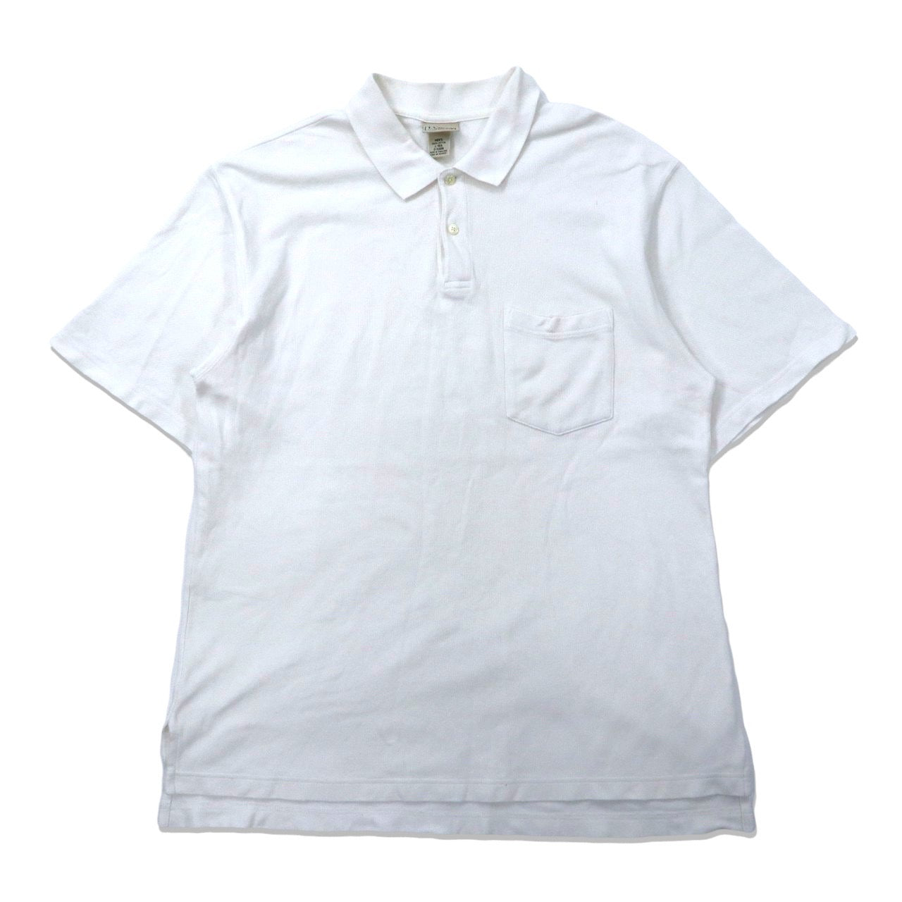 L.L.Bean ビッグサイズ ポロシャツ L ホワイト コットン-L.L.Bean-古着