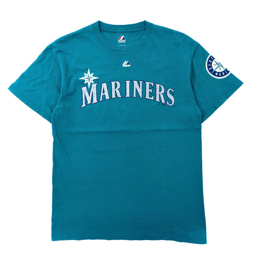 Majestic ベースボールプリントTシャツ M グリーン コットン MLB Seattle Mariners-MAJESTIC-古着