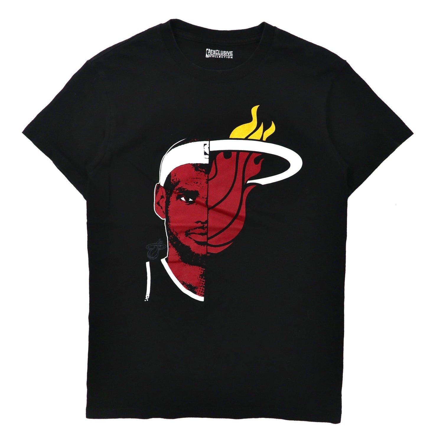 NBA Miami Heat プリントTシャツ S ブラック コットン LeBron James ニカラグア製-VINTAGE-古着