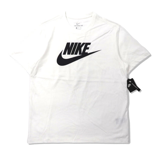 NIKE Tシャツ XL ホワイト コットン スウォッシュロゴプリント 未使用品-NIKE-古着