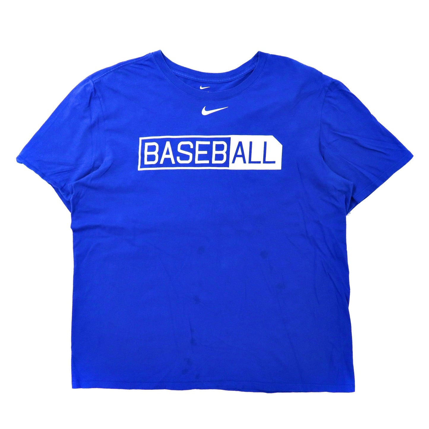NIKE ベースボールプリントTシャツ XL ブルー コットン BASEBALL ホンジュラス製-NIKE-古着