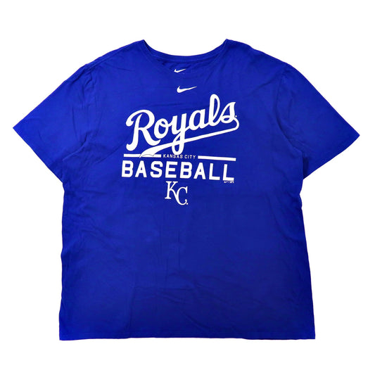 NIKE ビッグサイズ ベースボールプリントTシャツ XXL ブルー コットン MLB Kansas City Royals ホンジュラス製-NIKE-古着