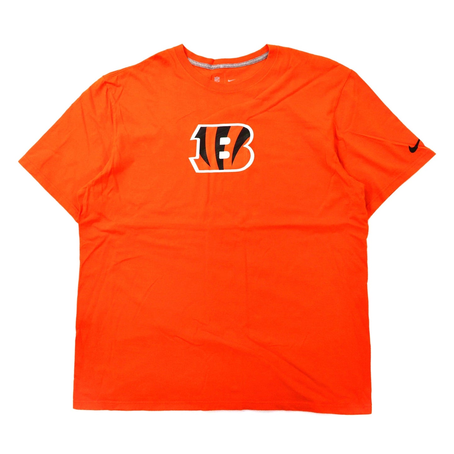 NIKE ビッグサイズ フットボールプリントTシャツ XXL オレンジ コットン NFL Cincinnati Bengals-NIKE-古着