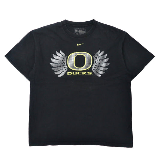 NIKE ビッグサイズ カレッジプリント L ブラック コットン OREGON DUCKS 90年代-NIKE-古着