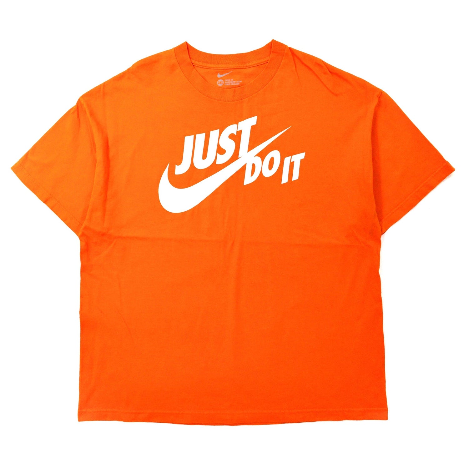 NIKE ビッグサイズ ルーズフィットTシャツ 2XL オレンジ コットン JUST DO IT. スウォッシュロゴ メキシコ製-NIKE-古着