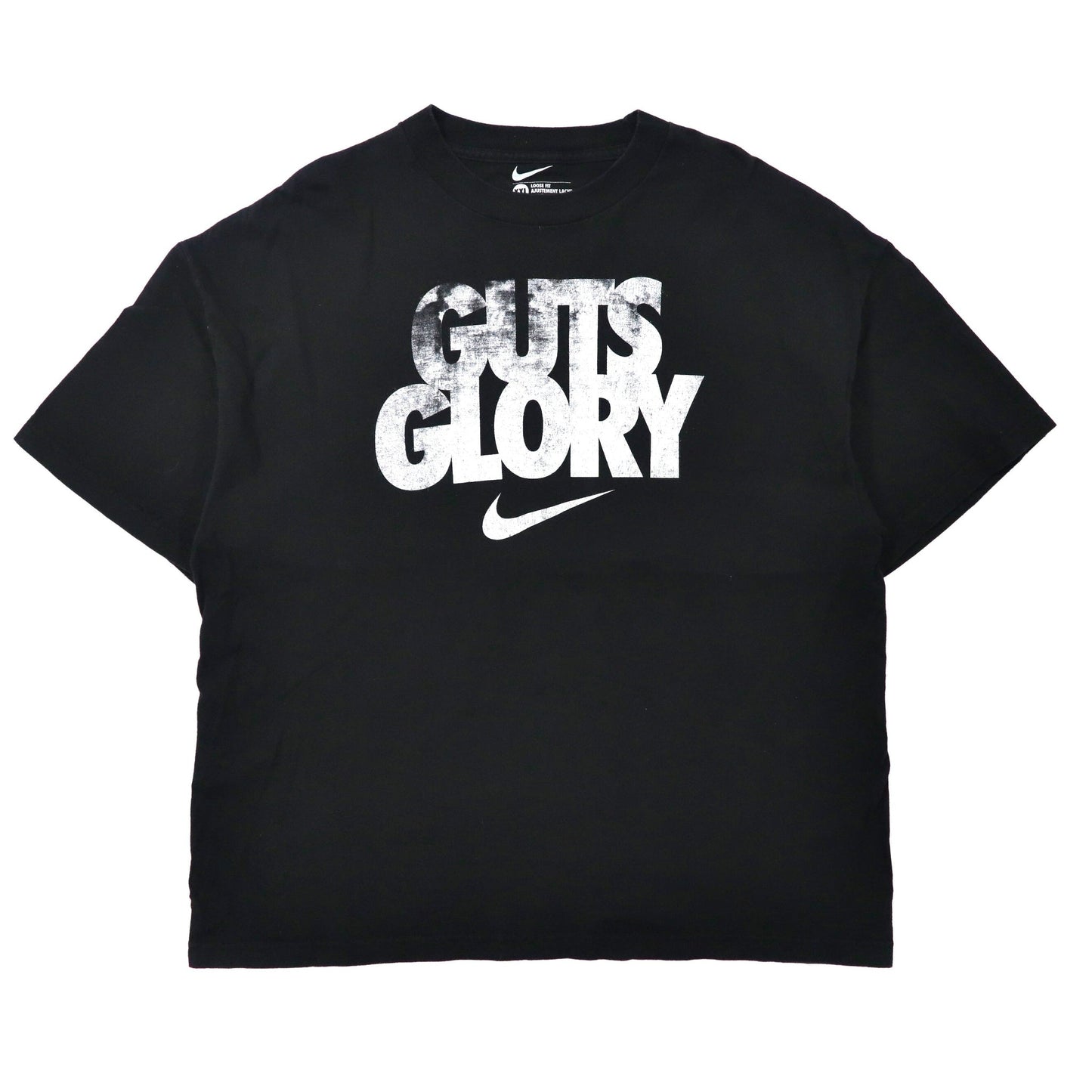 NIKE ビッグサイズ ルーズフィットTシャツ XXL ブラック コットン GUTS GLORY メキシコ製-NIKE-古着