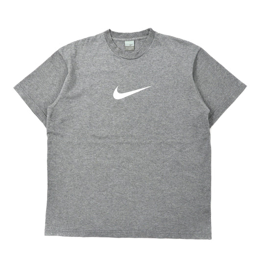 NIKE ヘビーウェイトTシャツ XL グレー コットン センターロゴ ビッグサイズ 00年代-NIKE-古着