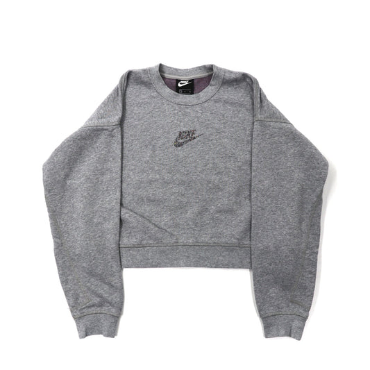 NIKE クロップドスウェット S グレー コットン ロゴプリント CU6404-063 2020年モデル-NIKE-古着