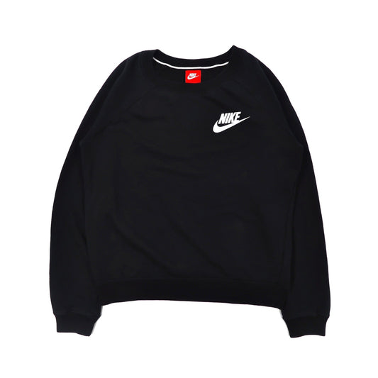 NIKE クルーネックスウェット XS ブラック コットン ロゴプリント-NIKE-古着