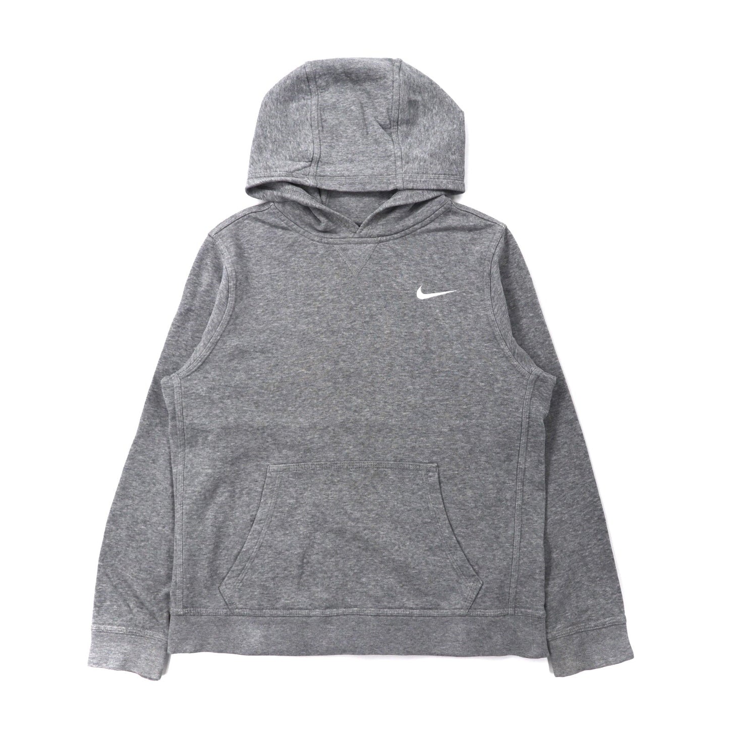 NIKE Pullover HOODIE L Gray One Point Logo embroidery brushed