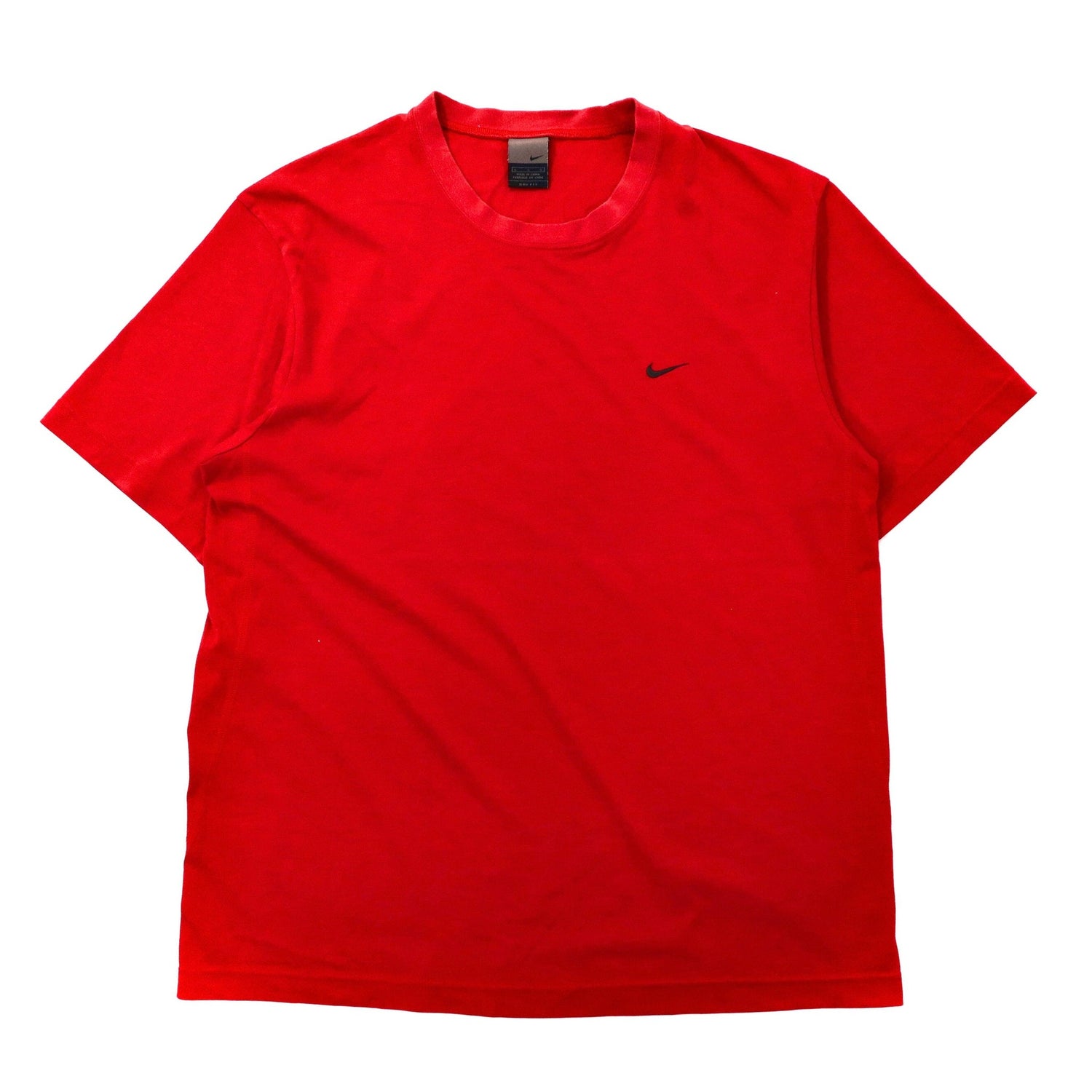 NIKE ロゴTシャツ L レッド コットン スウォッシュロゴ刺繍 00年代-NIKE-古着