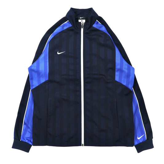 NIKE トラックジャケット L ネイビー ポリエステル スウォッシュロゴ バックプリント-NIKE-古着