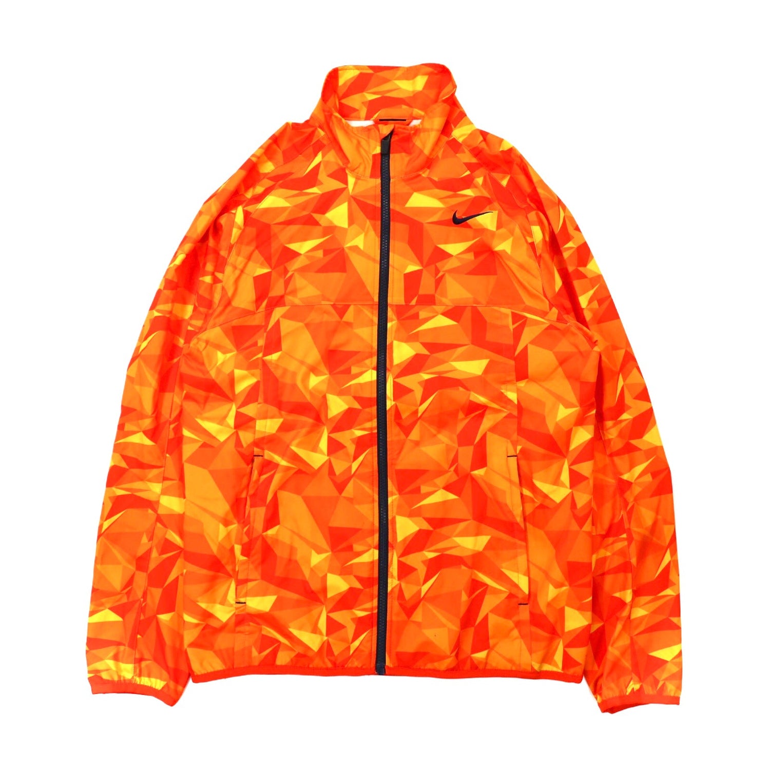 Nike Track Jacket M Orange Polyester Patterned
