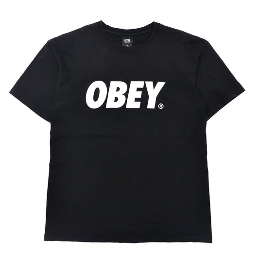OBEY ロゴプリントTシャツ M ブラック コットン メキシコ製-OBEY-古着