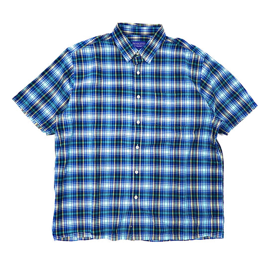 PENDLETON 半袖チェックシャツ XL ブルー ビッグサイズ-PENDLETON-古着