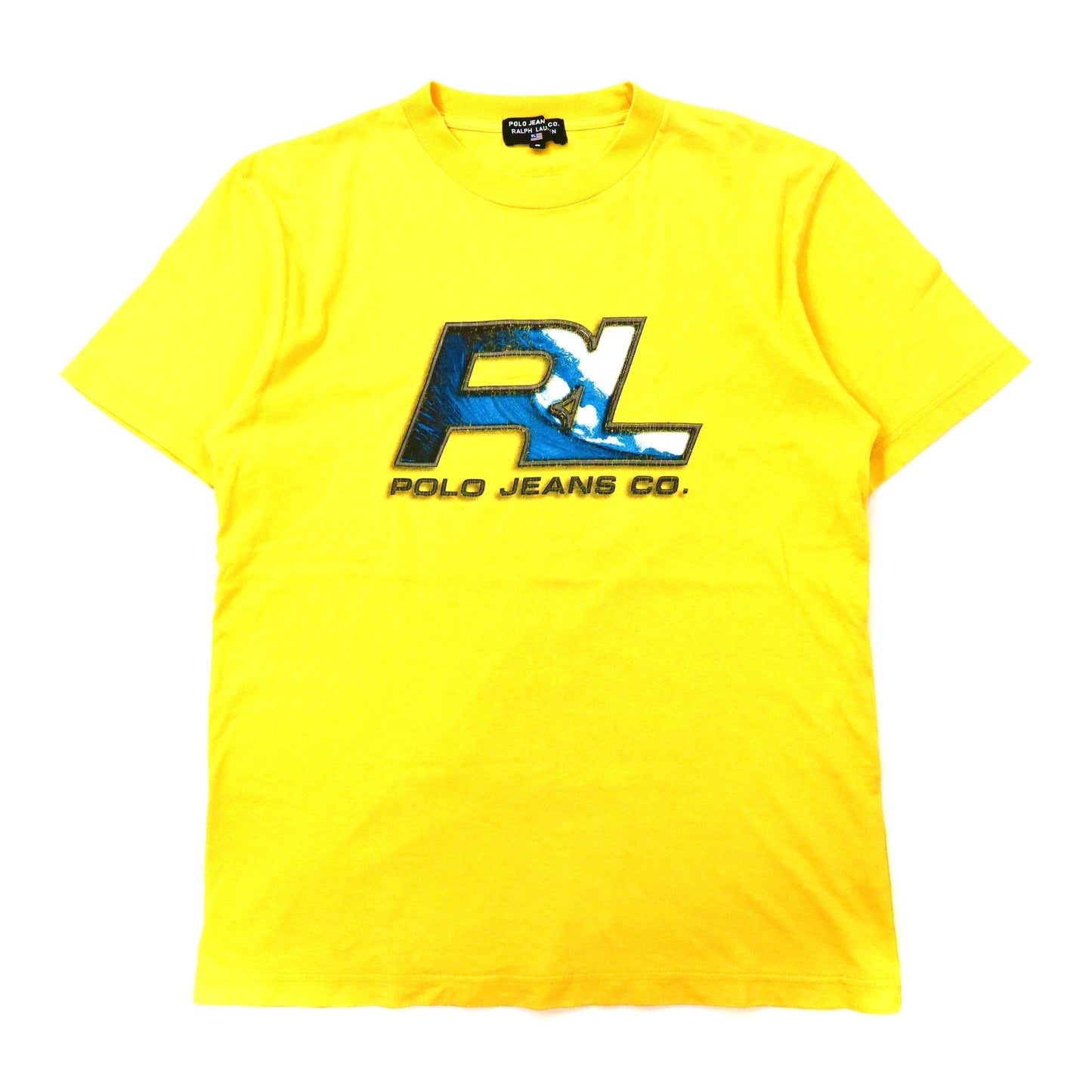 POLO JEANS CO. RALPH LAUREN ロゴプリントTシャツ S イエロー コットン 90年代-POLO JEANS ( RALPH LAUREN )-古着