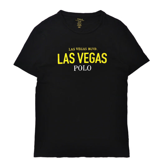 POLO RALPH LAUREN Tシャツ S ブラック コットン LAS VEGAS プリント ペルー製-Polo Ralph Lauren-古着