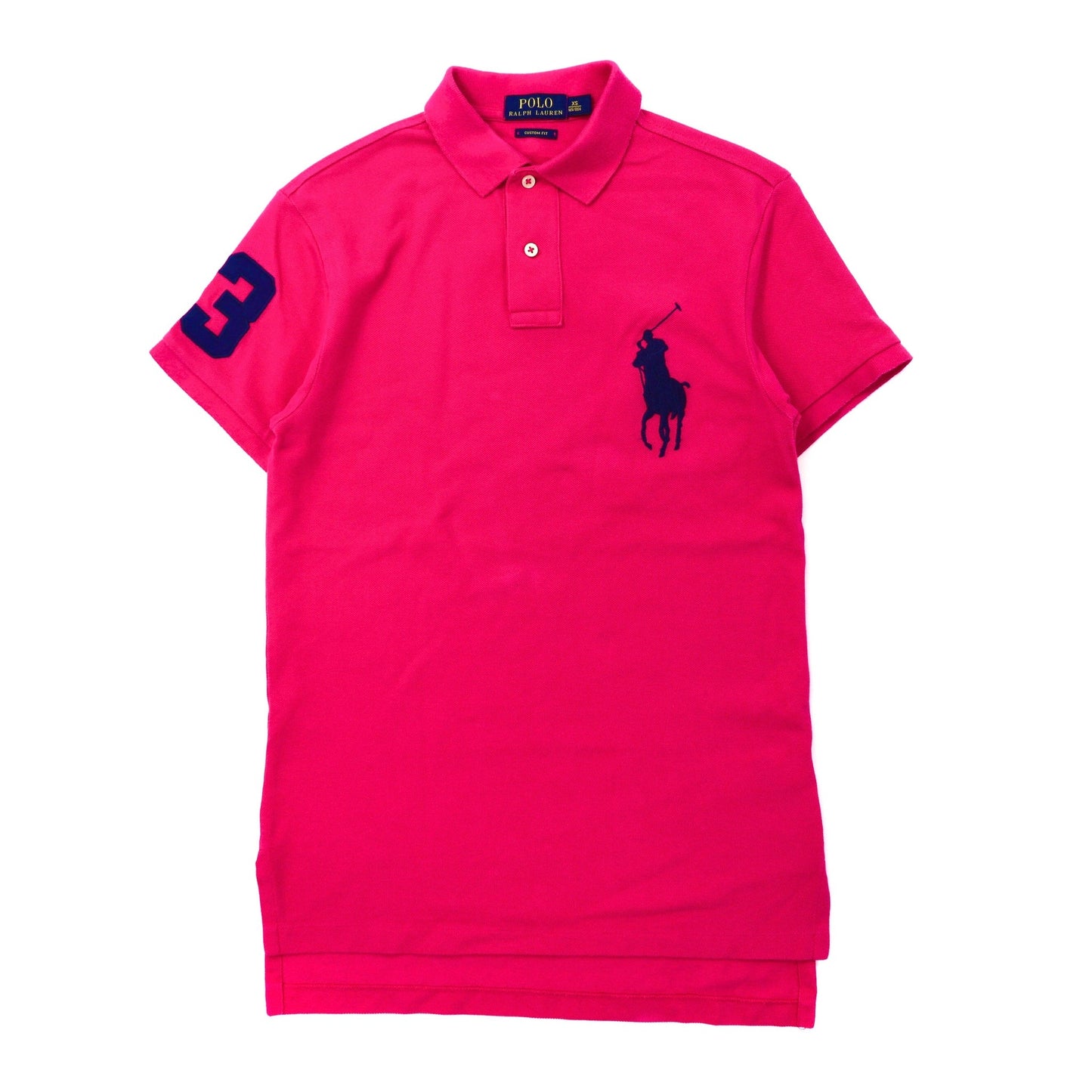 POLO RALPH LAUREN ポロシャツ 165 ピンク コットン ビッグポニー刺繍 ナンバリング-Polo Ralph Lauren-古着