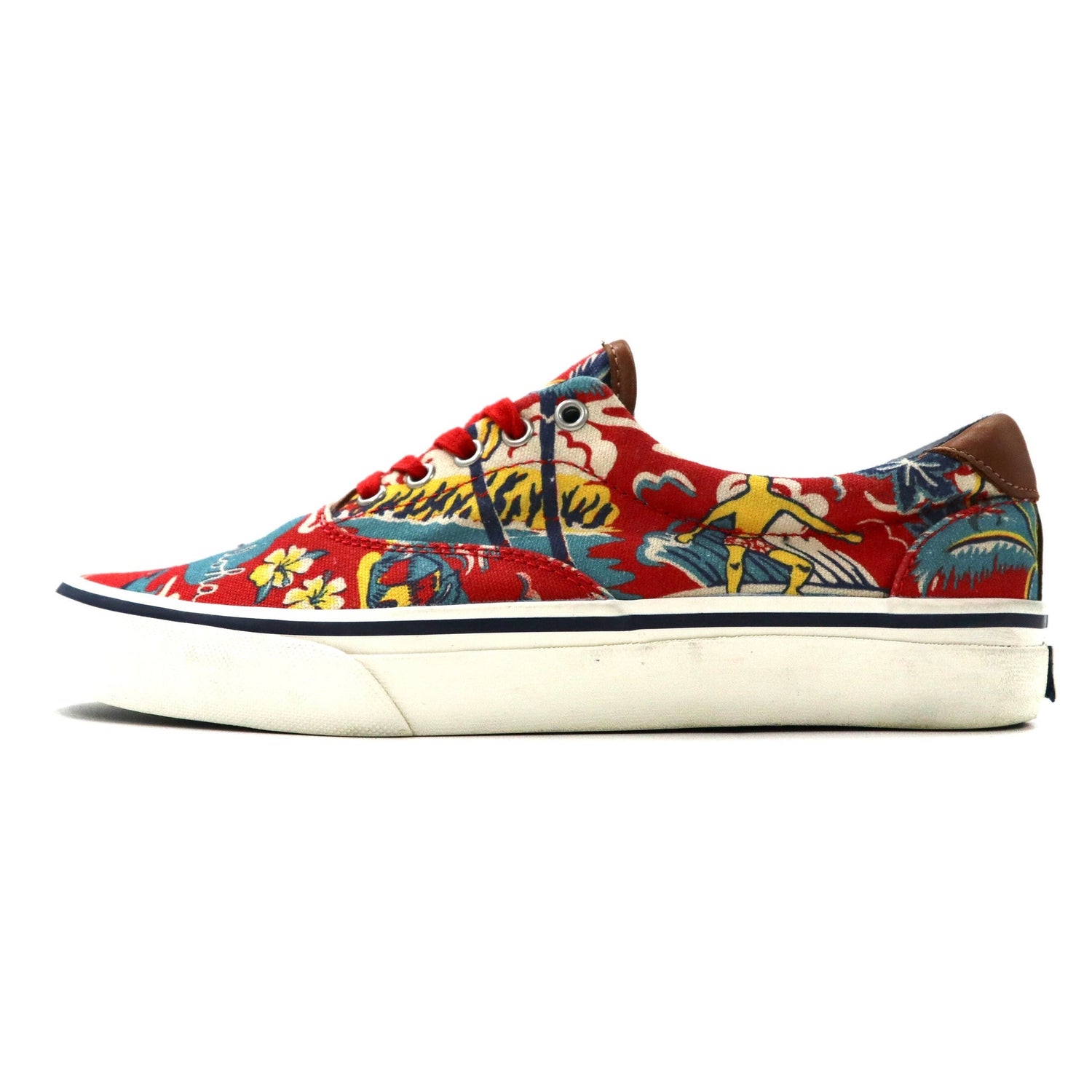 POLO RALPH LAUREN Sneakers US7.5 Red Canvas Patterned Beach – 日本