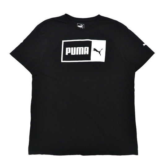 PUMA ロゴプリントTシャツ L ブラック コットン-PUMA-古着