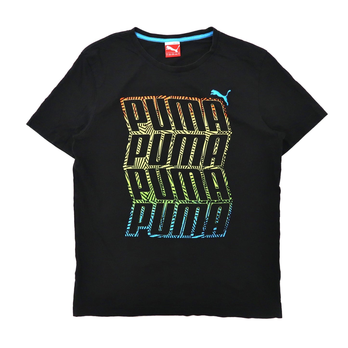 PUMA ロゴプリントTシャツ M ブラック コットン-PUMA-古着