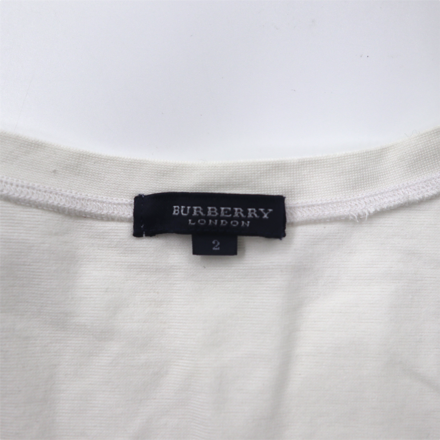 BURBERRY LONDON ボーダーTシャツ 2 ホワイト ロゴ刺繍