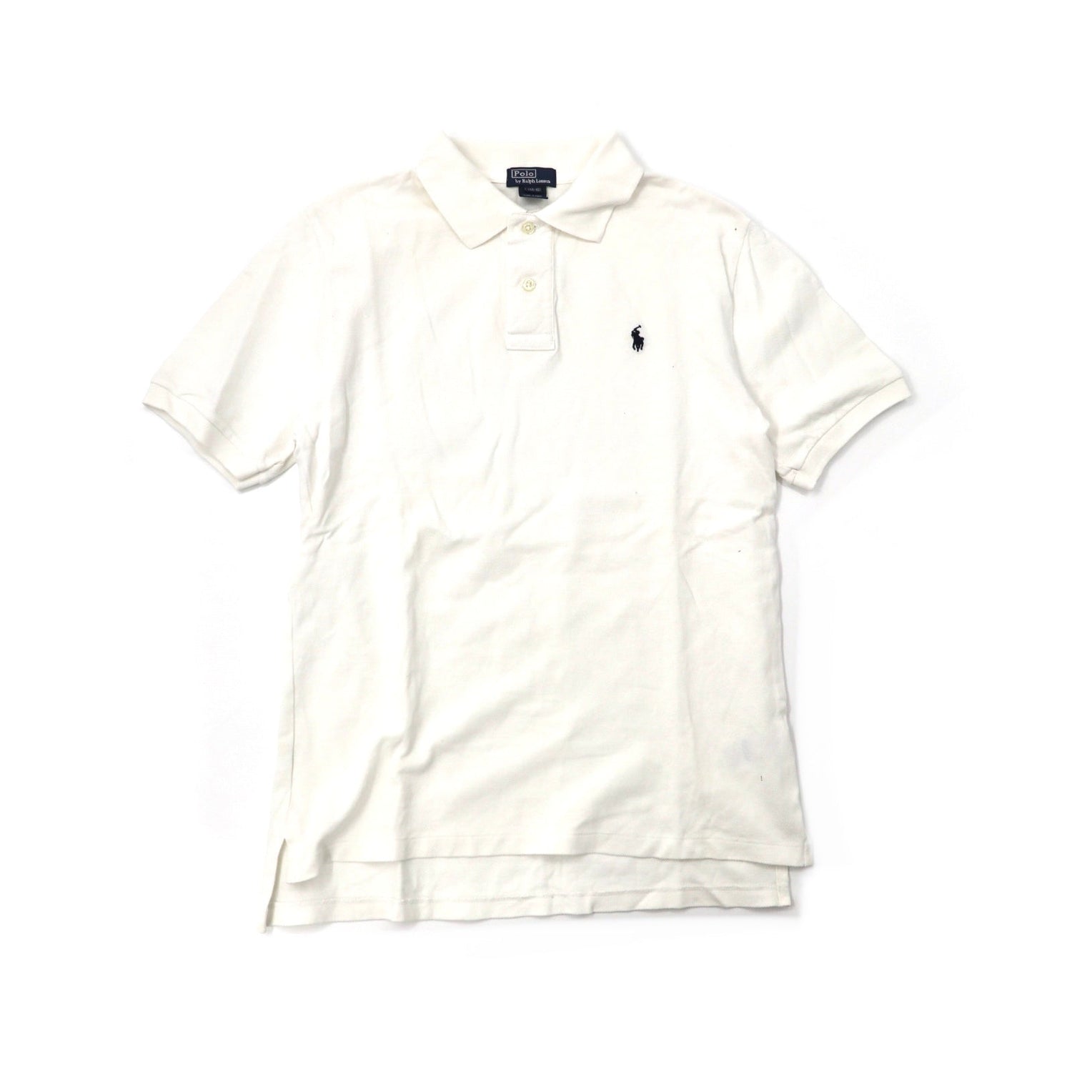 Polo by Ralph Lauren ポロシャツ L ホワイト ペルー製 ワンポイントロゴ刺繍-Polo Ralph Lauren-古着