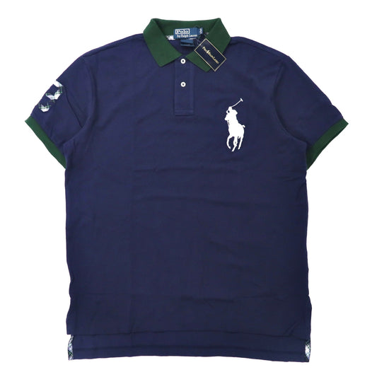 Polo by Ralph Lauren ポロシャツ L ネイビー コットン ビッグポニー刺繍 ナンバリング CUSTOM FIT CLASSICS 未使用品-Polo Ralph Lauren-古着